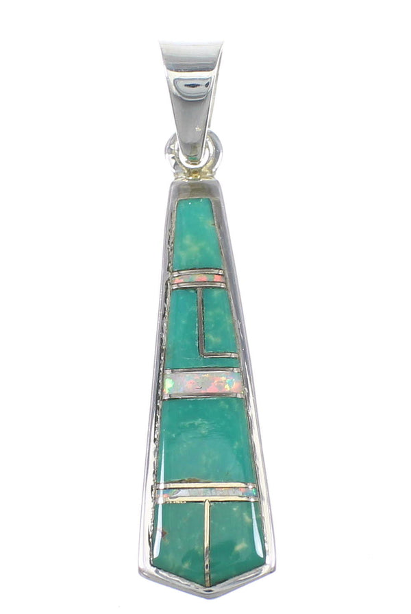 Opal Turquoise Sterling Silver Southwestern Pendant YX77644